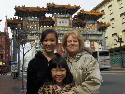 Deb, Sarah, and Samantha at Chinatown
